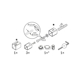 TERMA Zestaw mocowań grzejnikowych MO; Skos; 42÷50 mm; 4 szt. [metal]